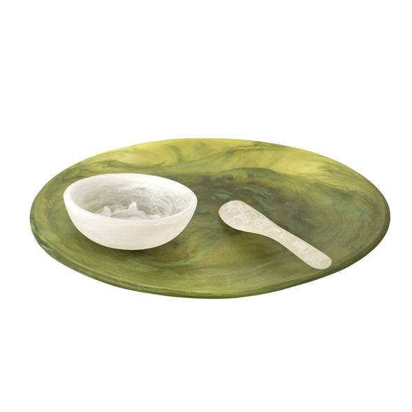 Large Serving Plate + Dip Bowl + Cheese Knife