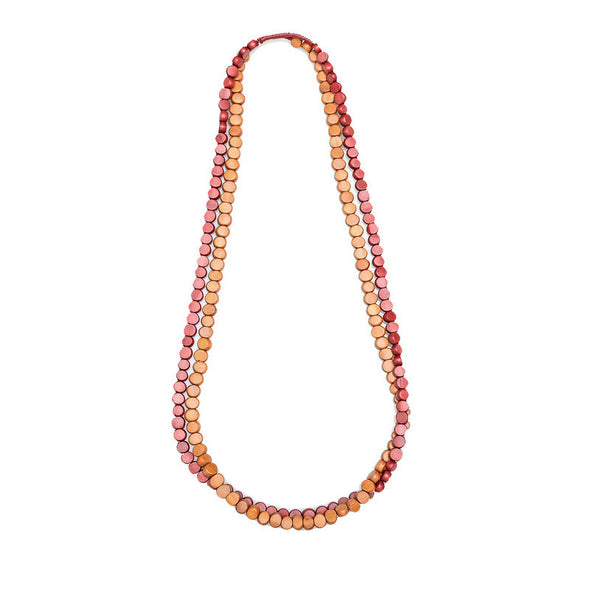 Edo Double Strand Wood Necklace - Polka Luka Resin Jewellery