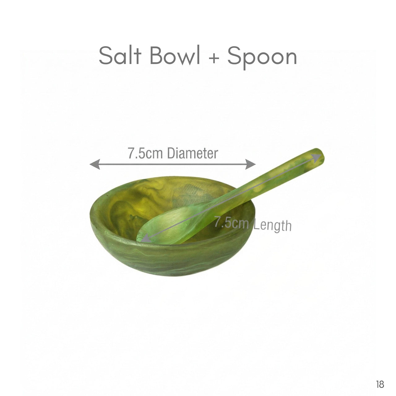 Resin Salt Bowl + Spoon Set
