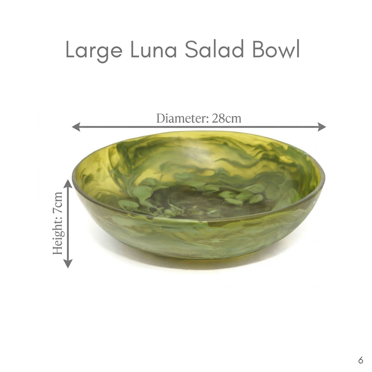 Large Luna Resin Salad Bowl