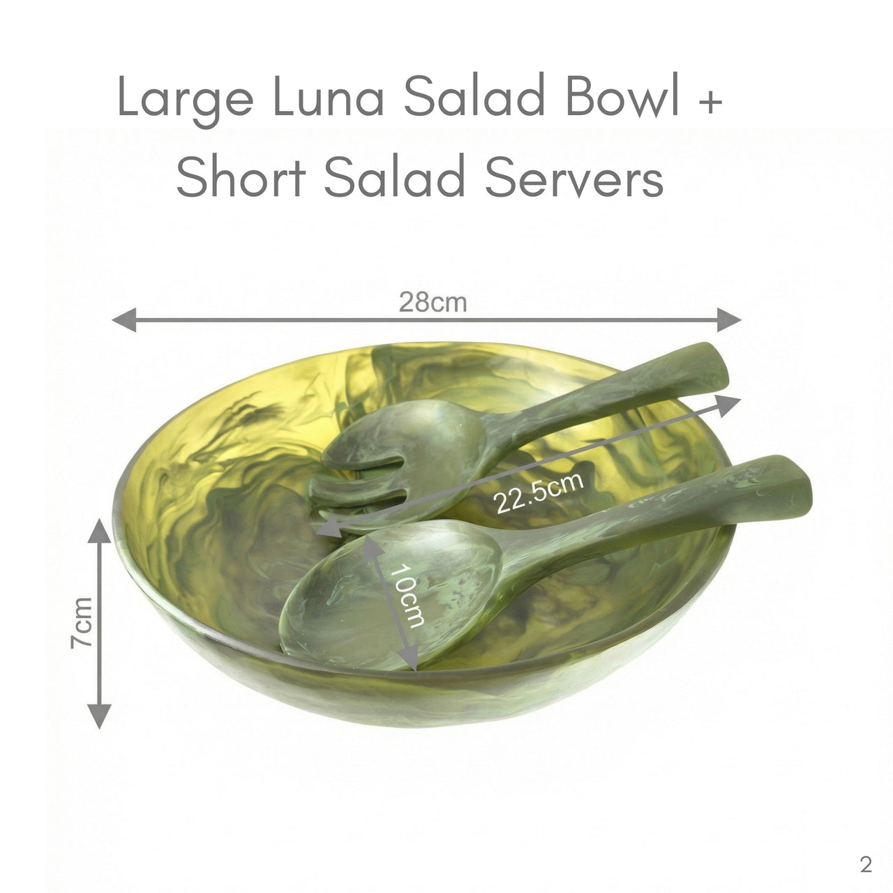 Large Luna Salad Bowl + Short Salad Servers