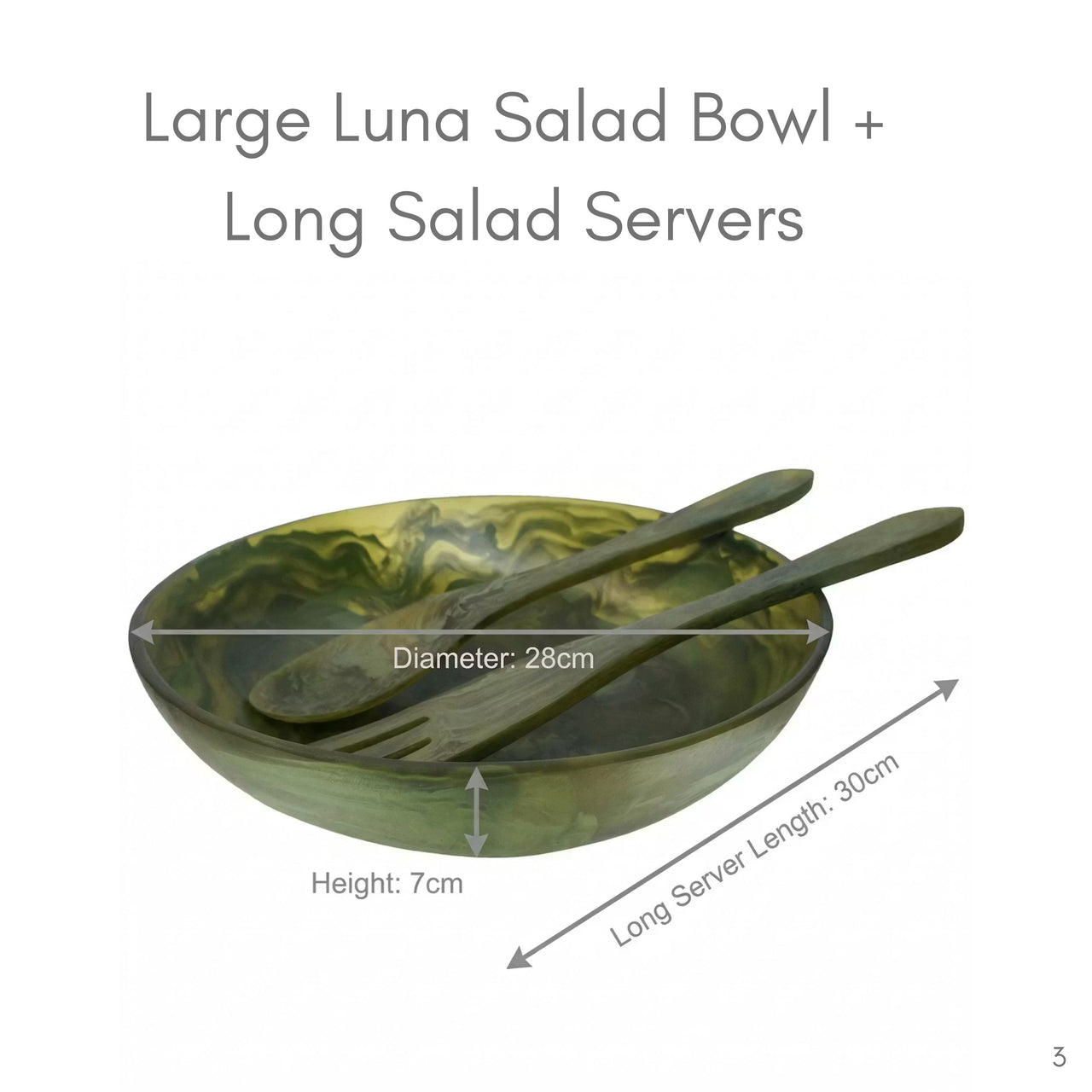 Large Luna Salad Bowl + Long Salad Servers