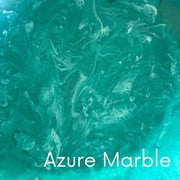 POLKA LUKA azure marble resin relish bowl with swirling teal and white patterns
