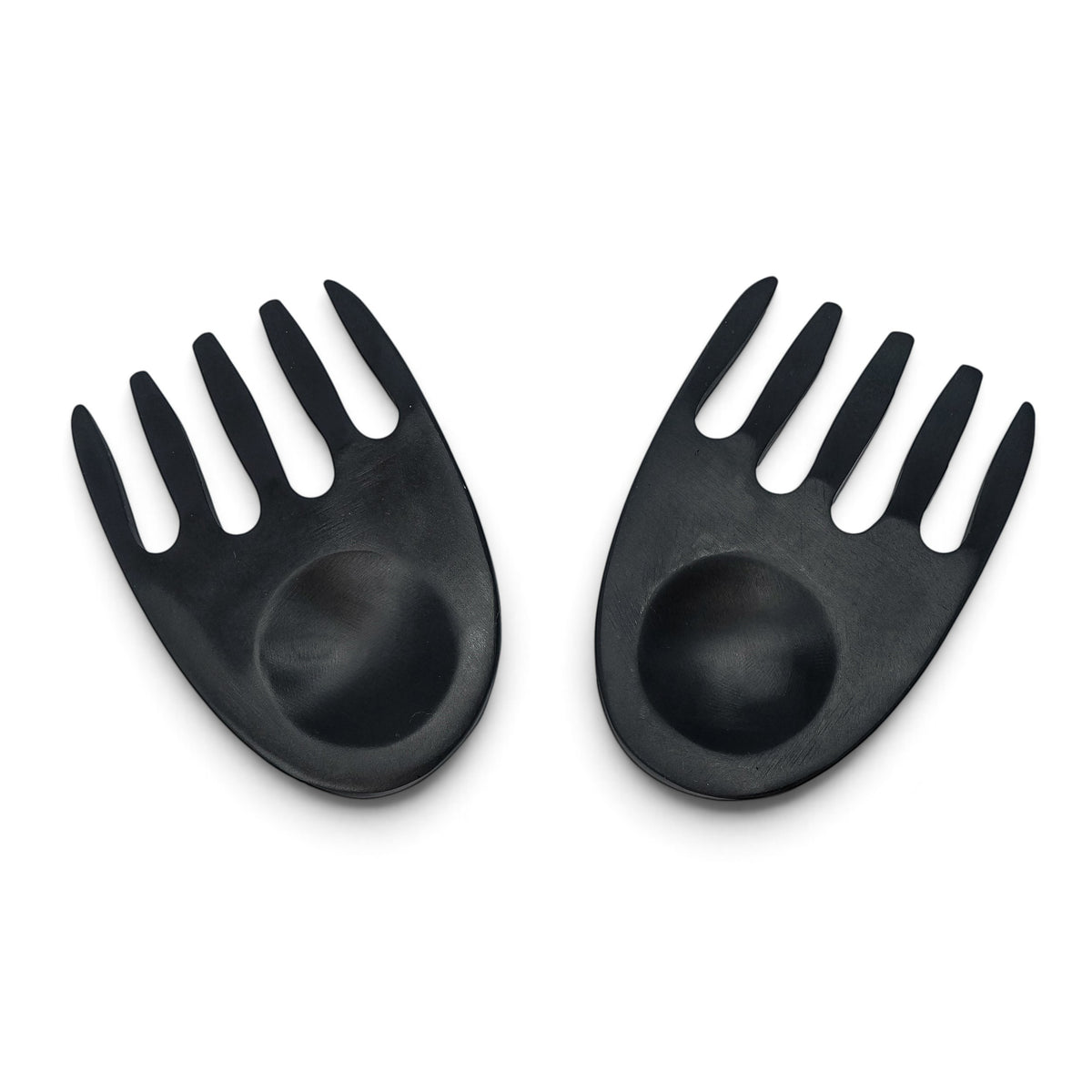 POLKA LUKA black resin salad hands with a smooth, minimalist design for serving salads.