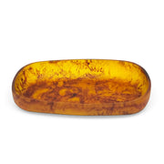 POLKA LUKA Cezanne rectangular resin serving bowl in amber and brown marbled finish