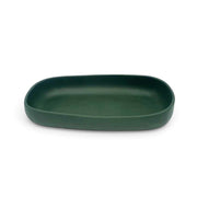 POLKA LUKA Cezanne rectangular dark green resin serving bowl with smooth rounded edges