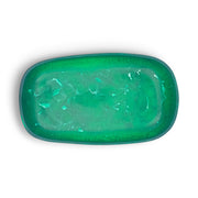 POLKA LUKA Cezanne rectangular green resin serving bowl with a unique marbled finish for home decor or dining.
