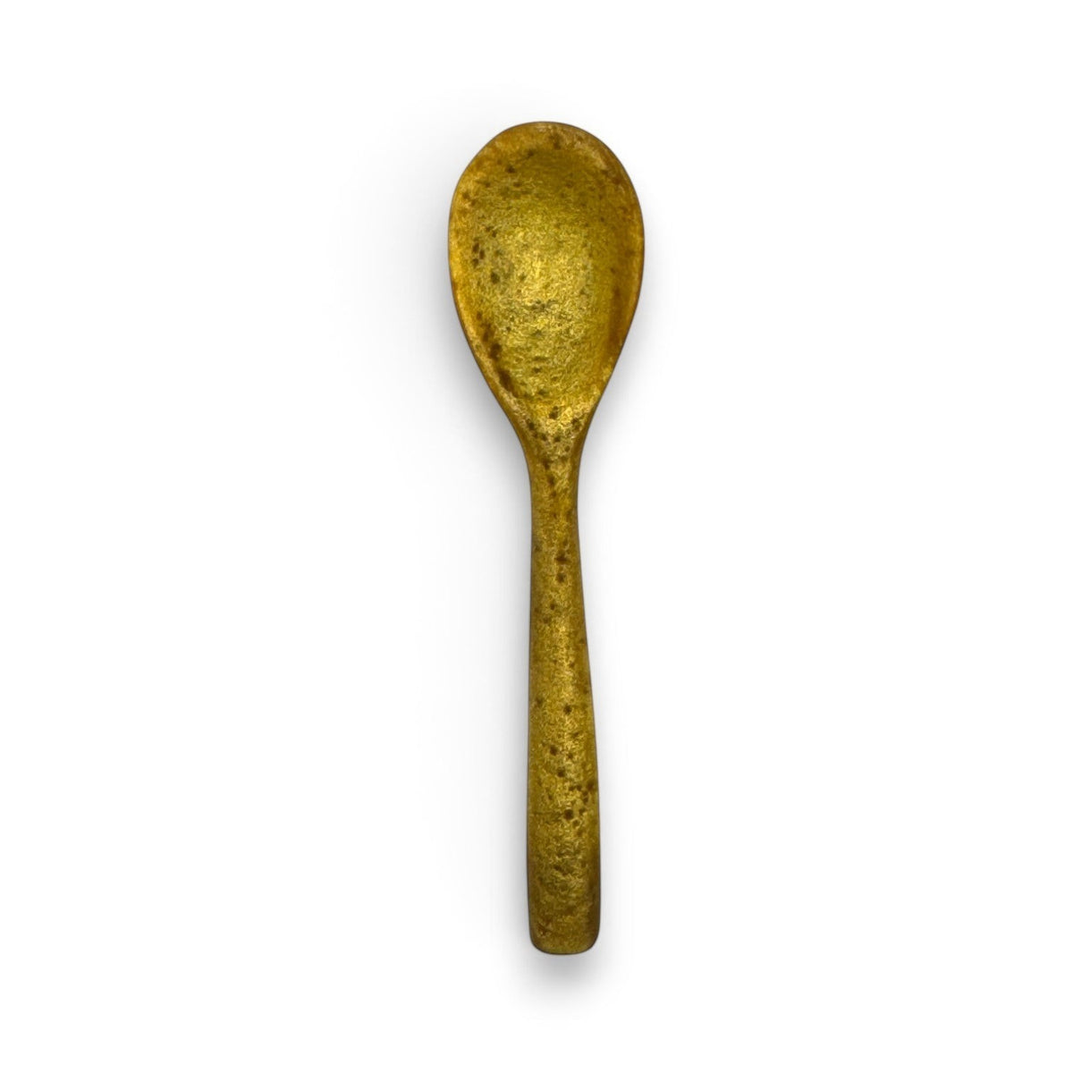 POLKA LUKA 8cm gold resin mini spoon with a textured finish for small serving bowls