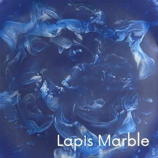 POLKA LUKA resin relish bowl in lapis marble blue with swirling white patterns