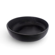 POLKA LUKA medium matte black resin salad bowl with a minimalist round design for modern dining.