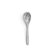 POLKA LUKA mini resin spoon in a grey marbled pattern, 8cm long, perfect for small serving bowls.