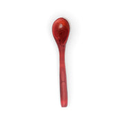 POLKA LUKA mini resin spoon in translucent red, 8cm long, perfect for small salt and relish bowls.