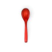 POLKA LUKA mini resin spoon in translucent red, 8cm long, perfect for small serving bowls.