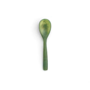 POLKA LUKA 8cm mini resin spoon in a marbled sage green finish, perfect for small serving bowls.