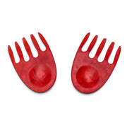 POLKA LUKA red resin salad hands with a smooth, translucent finish for serving salads.