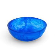 POLKA LUKA small blue resin Luna bowl with a textured, marbled finish for trinkets or food presentation.