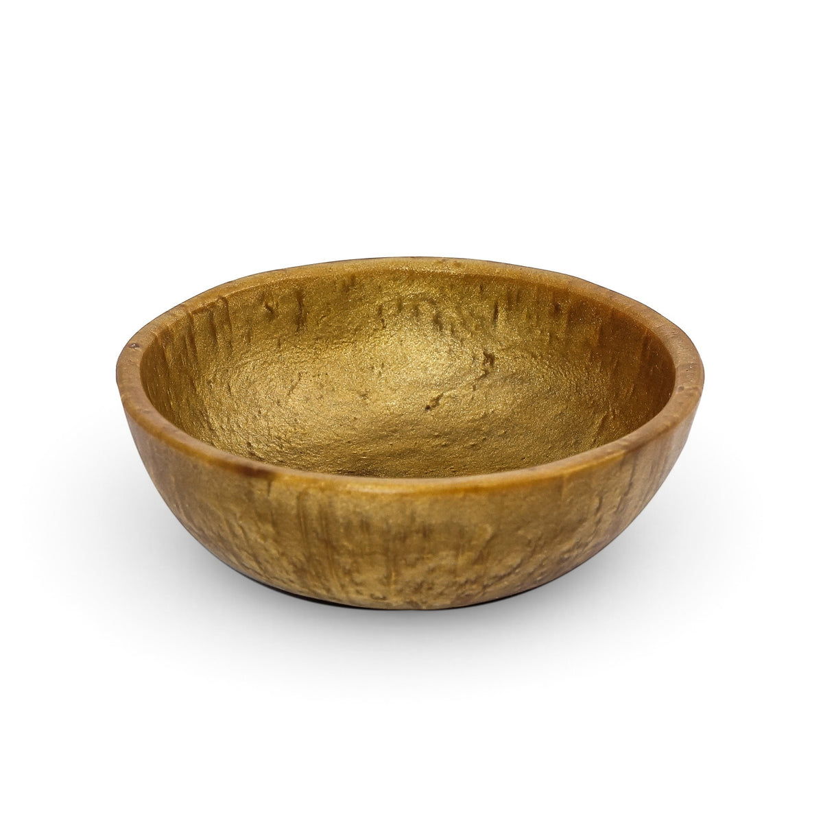 POLKA LUKA small round gold resin bowl with a textured finish, perfect for trinkets or food presentation.