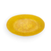 POLKA LUKA small oval resin bowl in a vibrant yellow marbled finish, perfect for jewellery or food presentation.