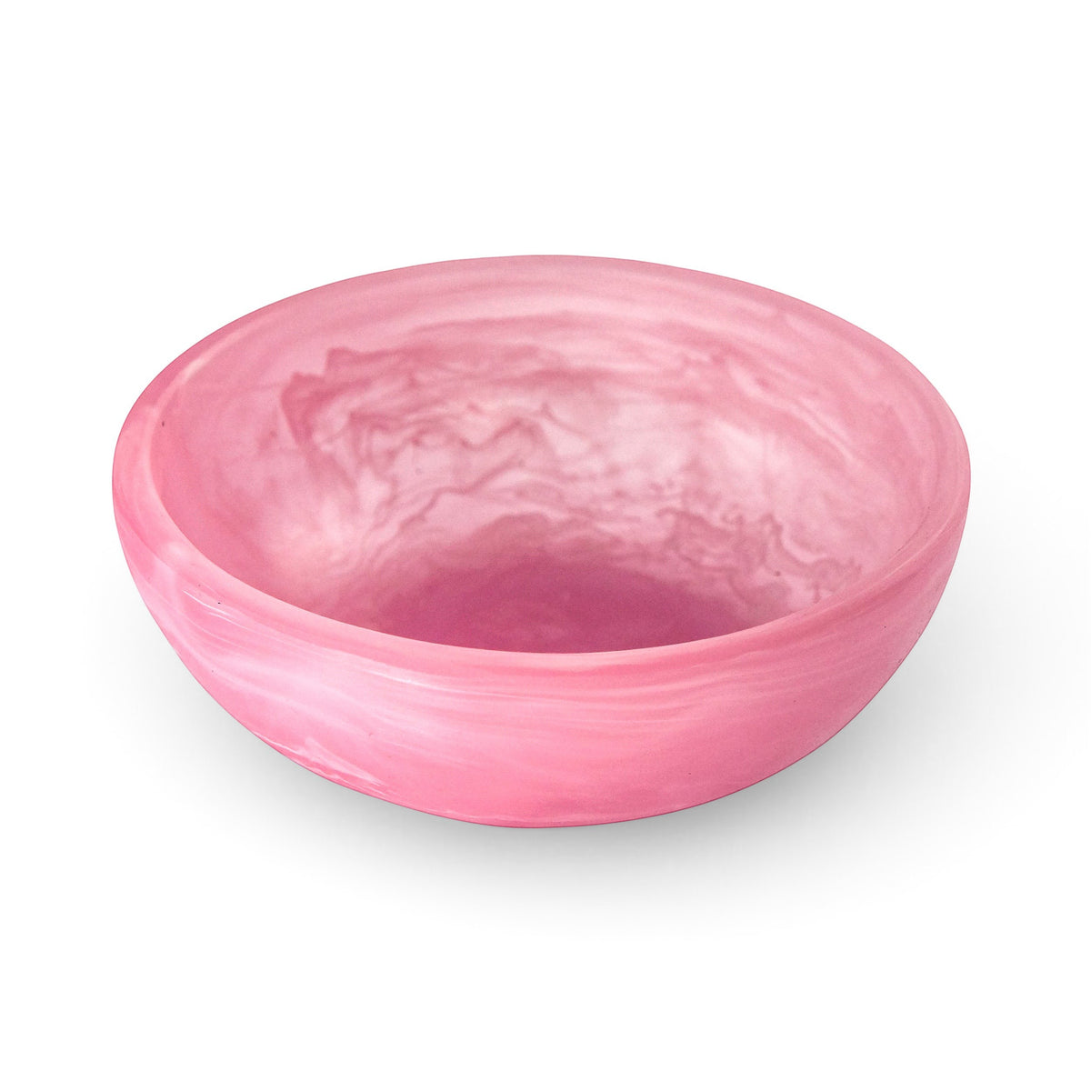 POLKA LUKA small pink resin Luna bowl with a marbled finish, perfect for trinkets or food presentation.