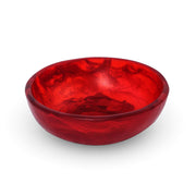 POLKA LUKA small red resin Luna bowl with a marbled finish, perfect for trinkets or serving dips.