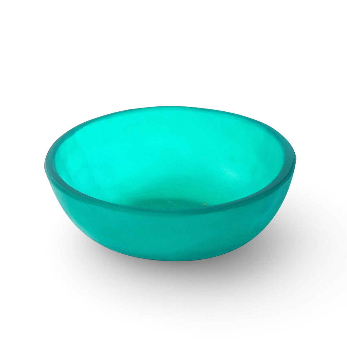 POLKA LUKA small turquoise resin bowl for trinkets or food presentation with a smooth matte finish