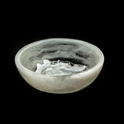 POLKA LUKA small round resin bowl with a translucent white marbled finish for trinkets or food presentation