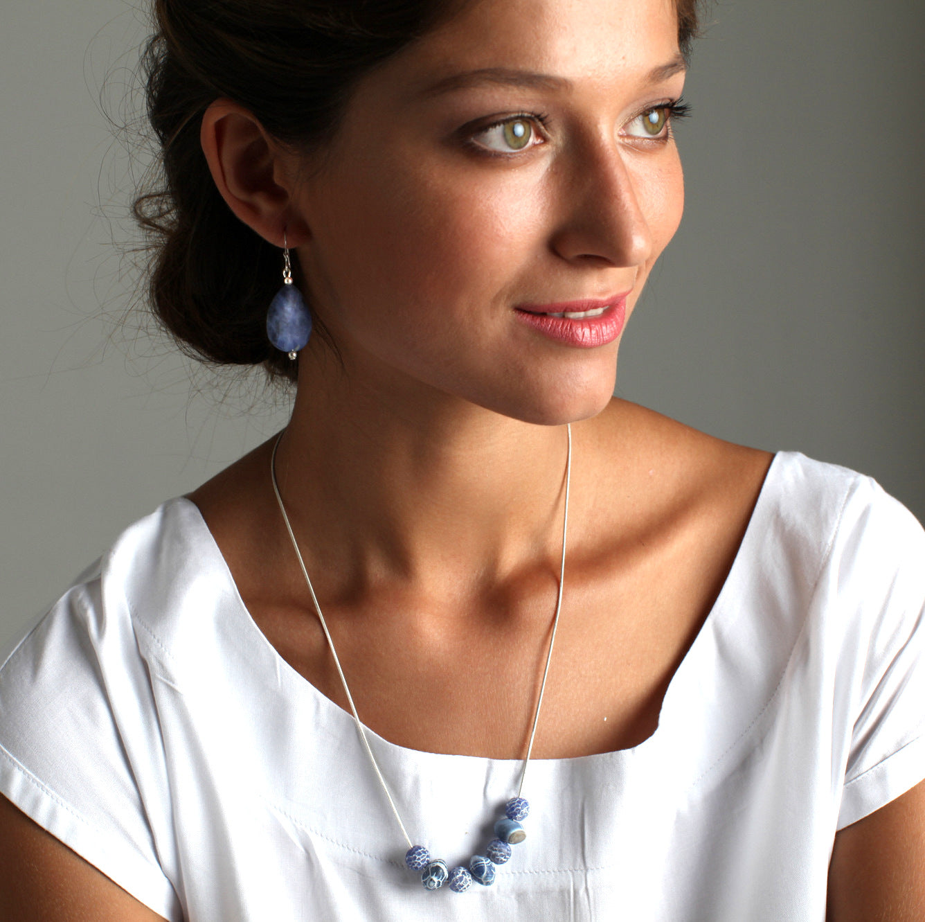 'Forget Me Not' Stone Necklace - Polka Luka Resin Jewellery