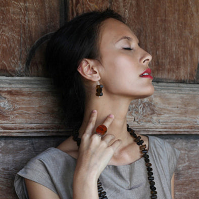 'Bamboo Forest' Resin Earrings - Polka Luka Resin Jewellery
