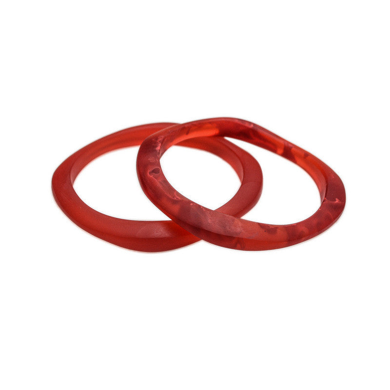 Haiku' Double Resin Bangle Set - Polka Luka Resin Jewellery