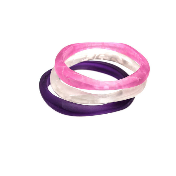 Haiku' Triple Resin Bangle Set - Polka Luka Resin Jewellery