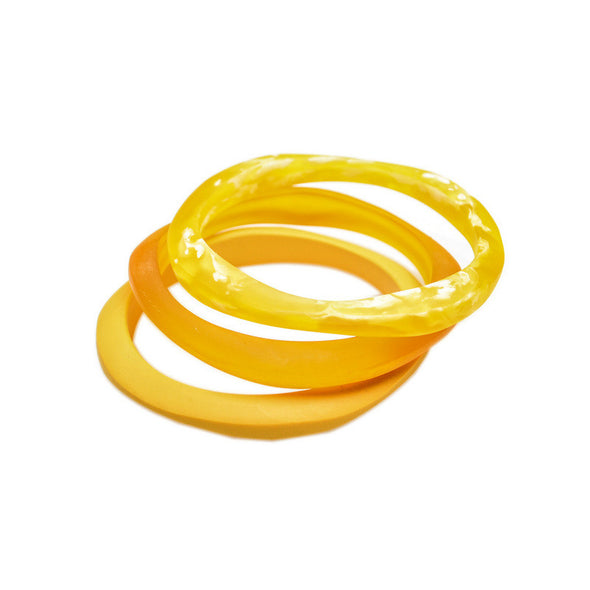 Haiku' Triple Resin Bangle Set - Polka Luka Resin Jewellery