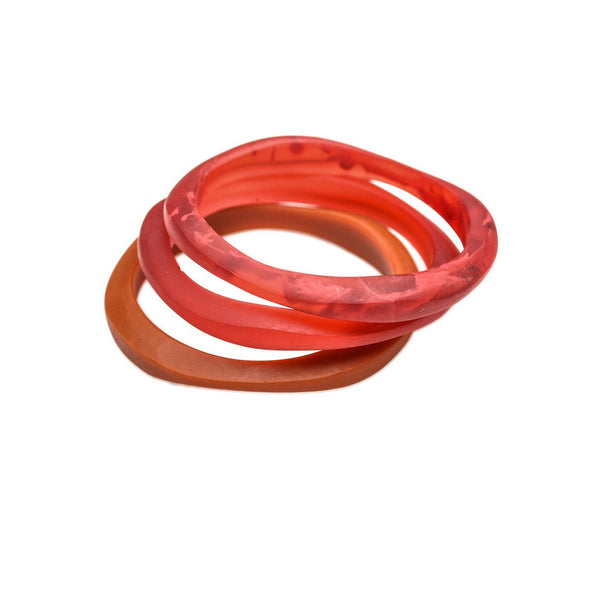 Haiku' Triple Resin Bangle Set - Polka Luka Resin Jewellery