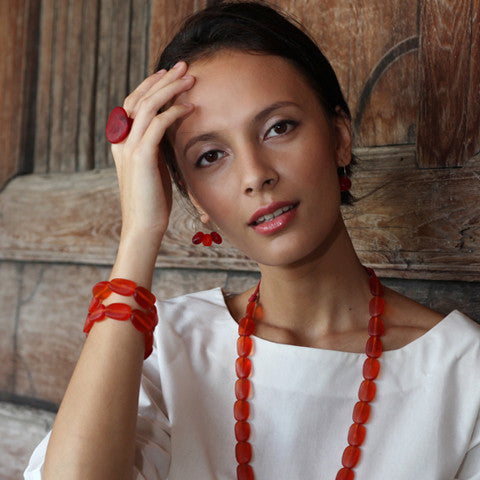 'Hmong' Resin Earrings - Polka Luka Resin Jewellery