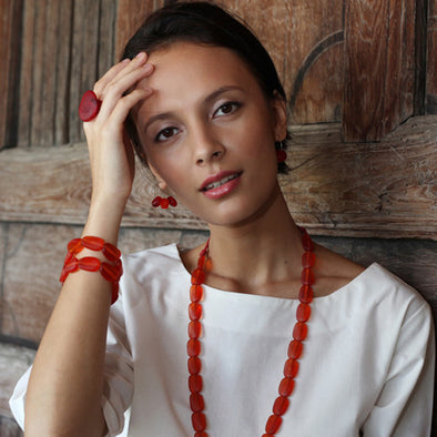 'Hanoi' Double Strand Resin Bracelet - Polka Luka Resin Jewellery