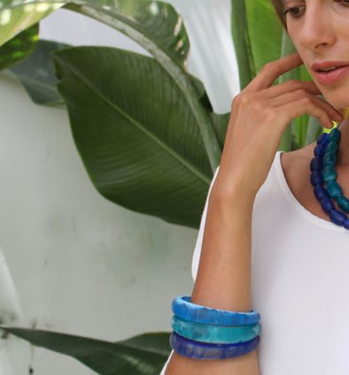 Thalassa Resin Bangle - Polka Luka Resin Jewellery