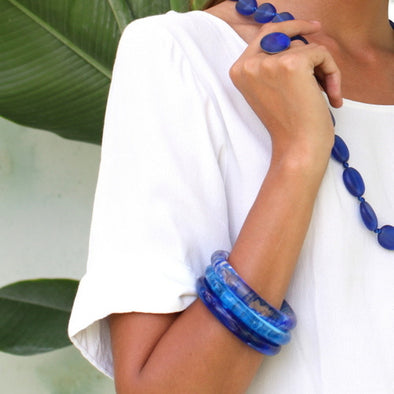 Aura Resin Bangle- Polished Finish - Polka Luka Resin Jewellery