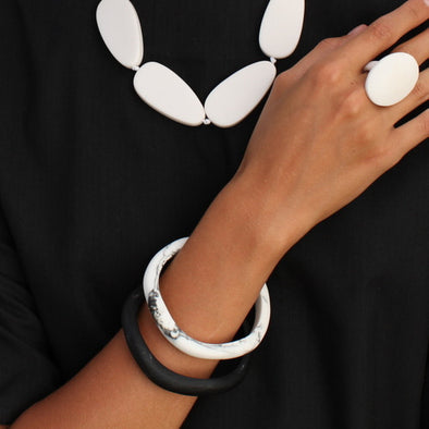 Santorini Double Resin Bangle - Polka Luka Resin Jewellery
