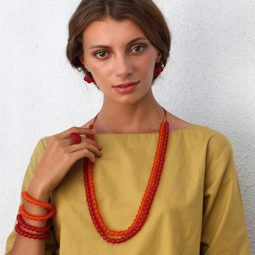 Santorini Long Resin Necklace - Polka Luka Resin Jewellery