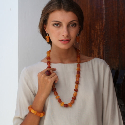 Naxos Long Resin Necklace - Polka Luka Resin Jewellery