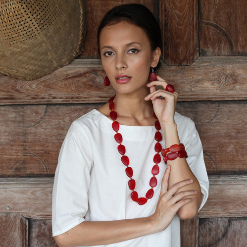 'Mekong' Long Resin Necklace - Polka Luka Resin Jewellery