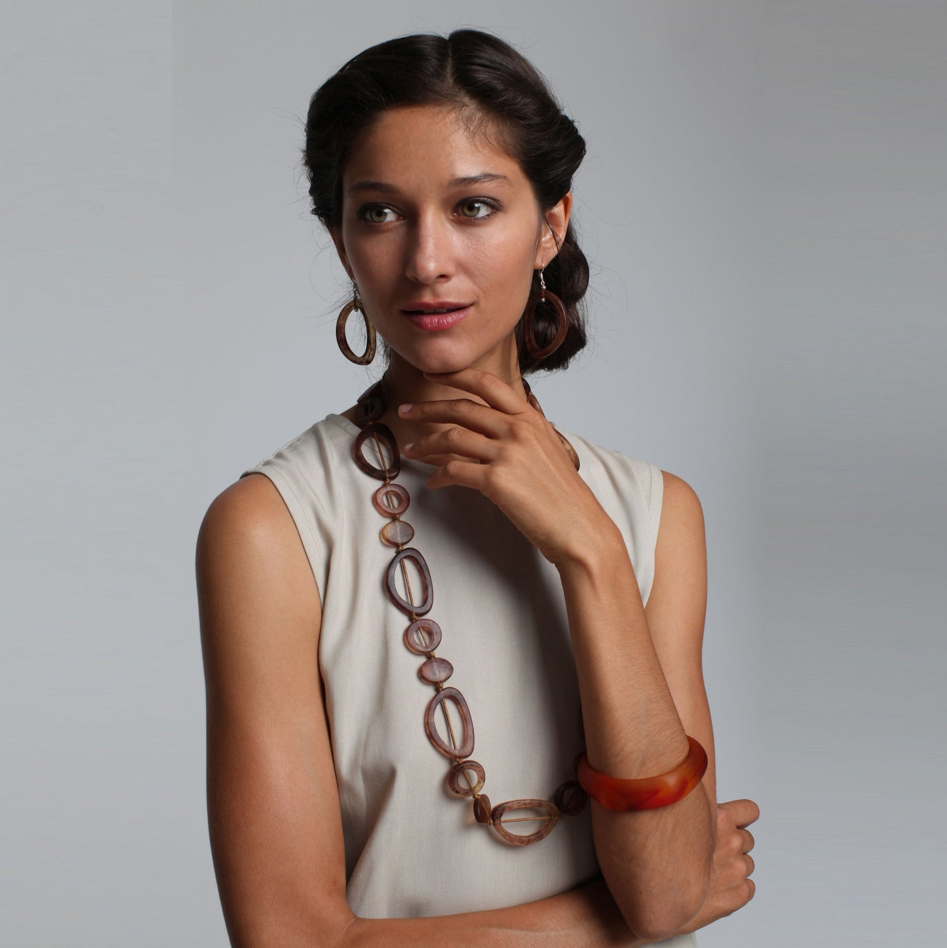 Havana Resin Bangle - Polka Luka Resin Jewellery