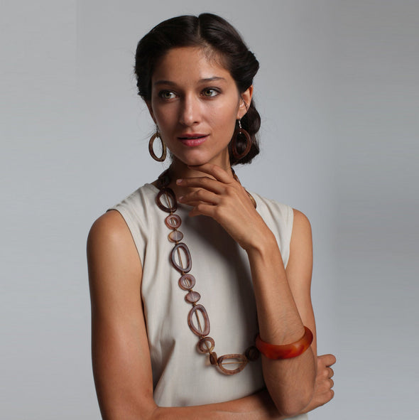 Havana Resin Bangle - Polka Luka Resin Jewellery