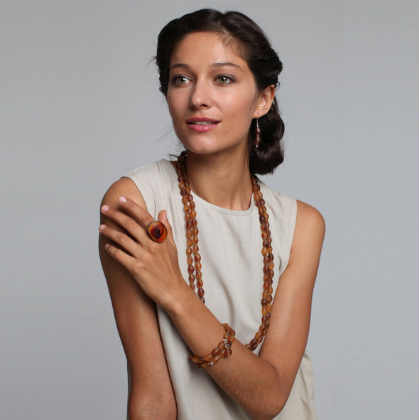 Paradiso Long Double Resin Necklace - Polka Luka Resin Jewellery