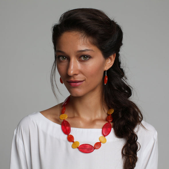Frida Short Combination Resin Necklace - Polka Luka Resin Jewellery