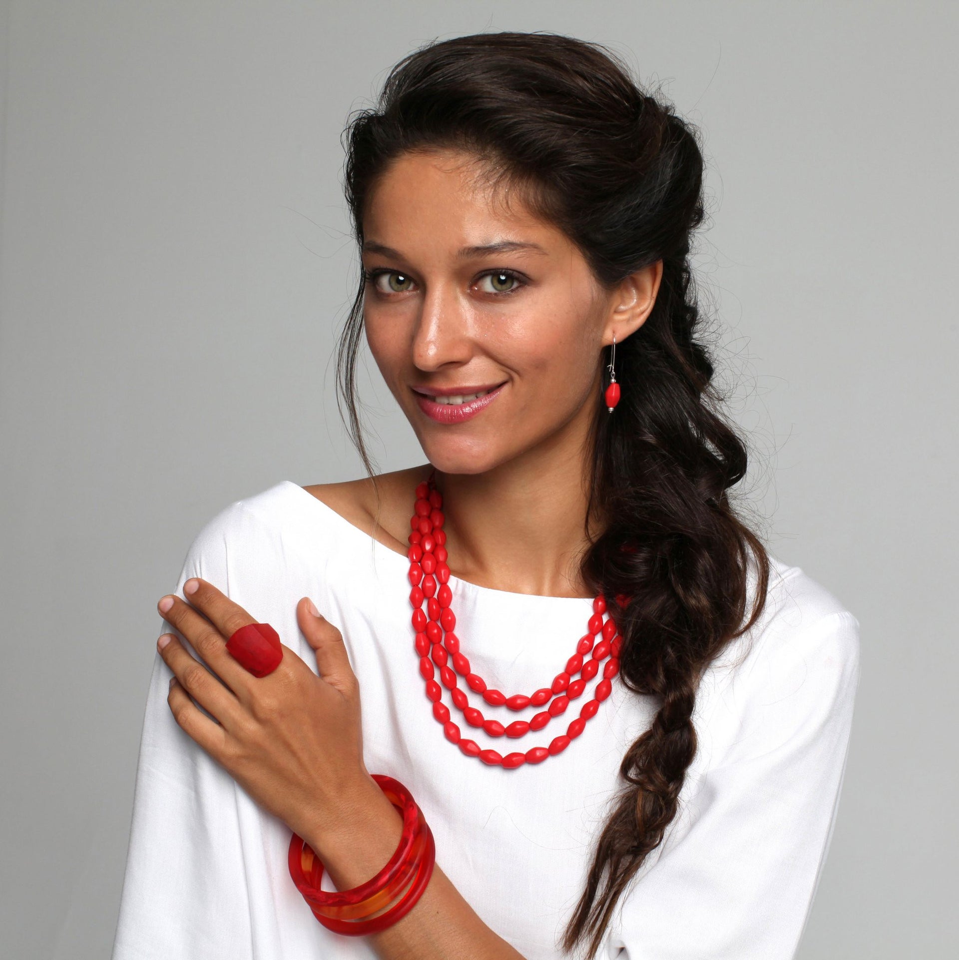 Paradiso Triple Strand Resin Necklace - Polka Luka Resin Jewellery