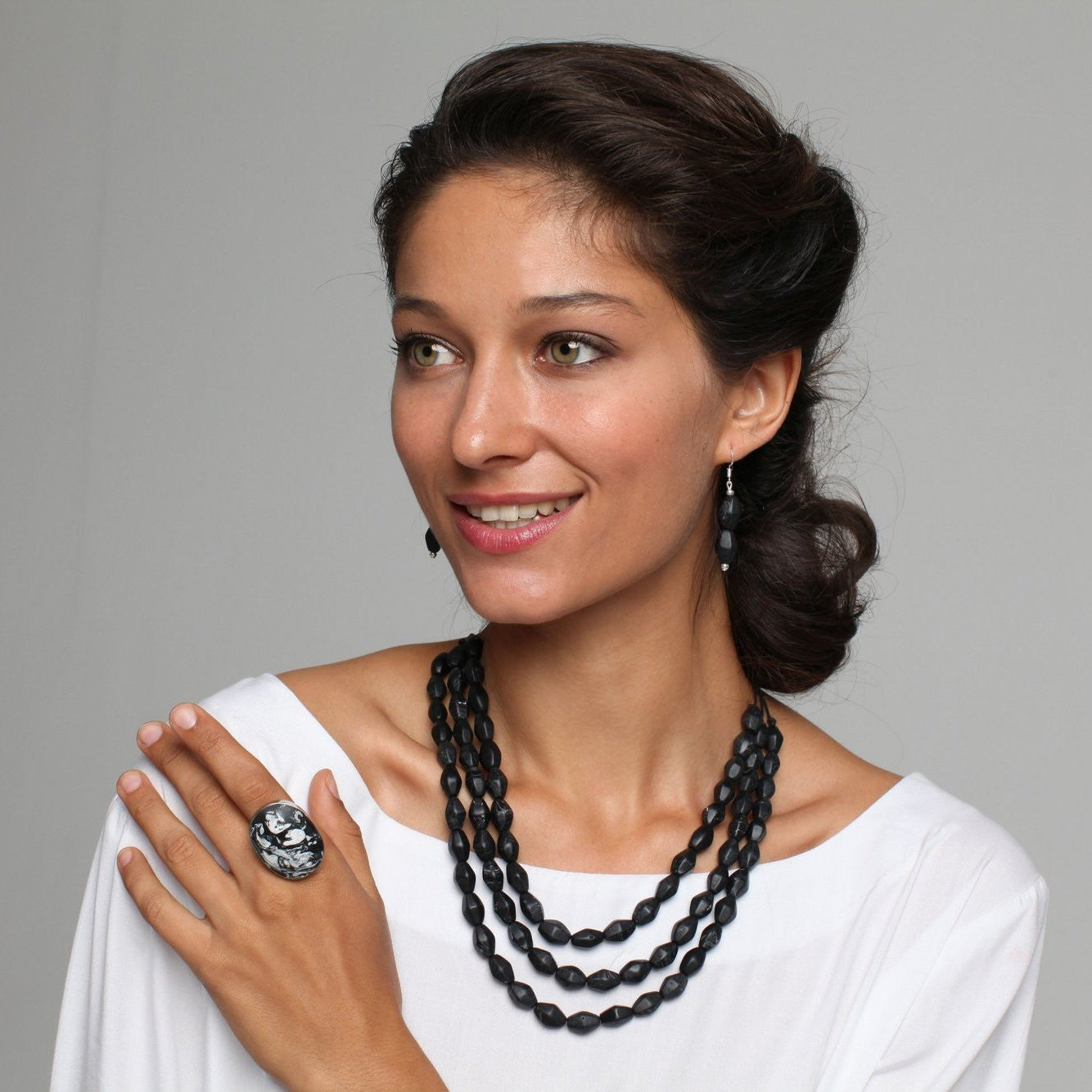 Paradiso Triple Strand Resin Necklace - Polka Luka Resin Jewellery