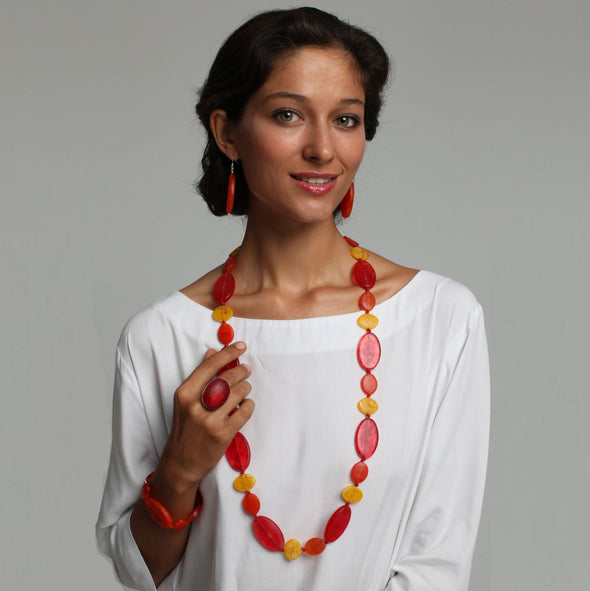 Frida Long Combination Necklace - Polka Luka Resin Jewellery