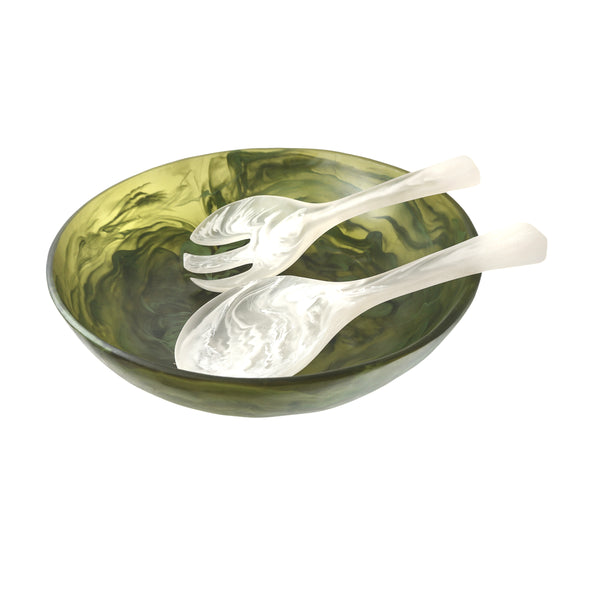 Large Luna Salad Bowl + Short Salad Servers