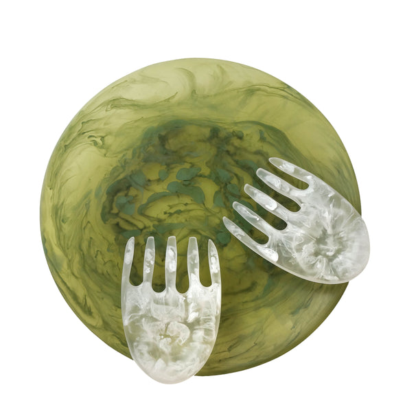 Large Luna Serving Plate + Salad Hands