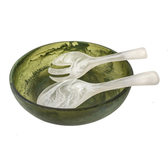 Medium Salad Bowl & Short Salad Server Set